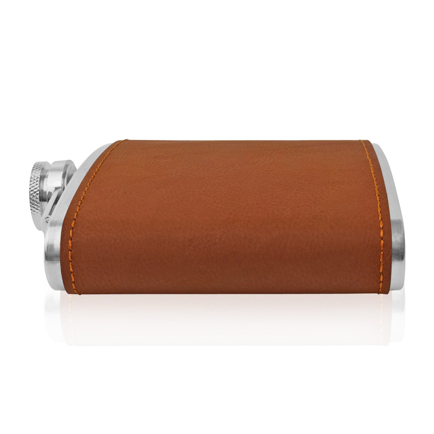 Two-Tone Hip Flask - PU Leather - Tan/Black - 5.42 oz