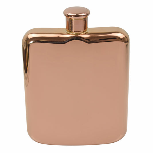 Cushion Rose Gold Hip Flask - Stainless Steel -  5.42 oz