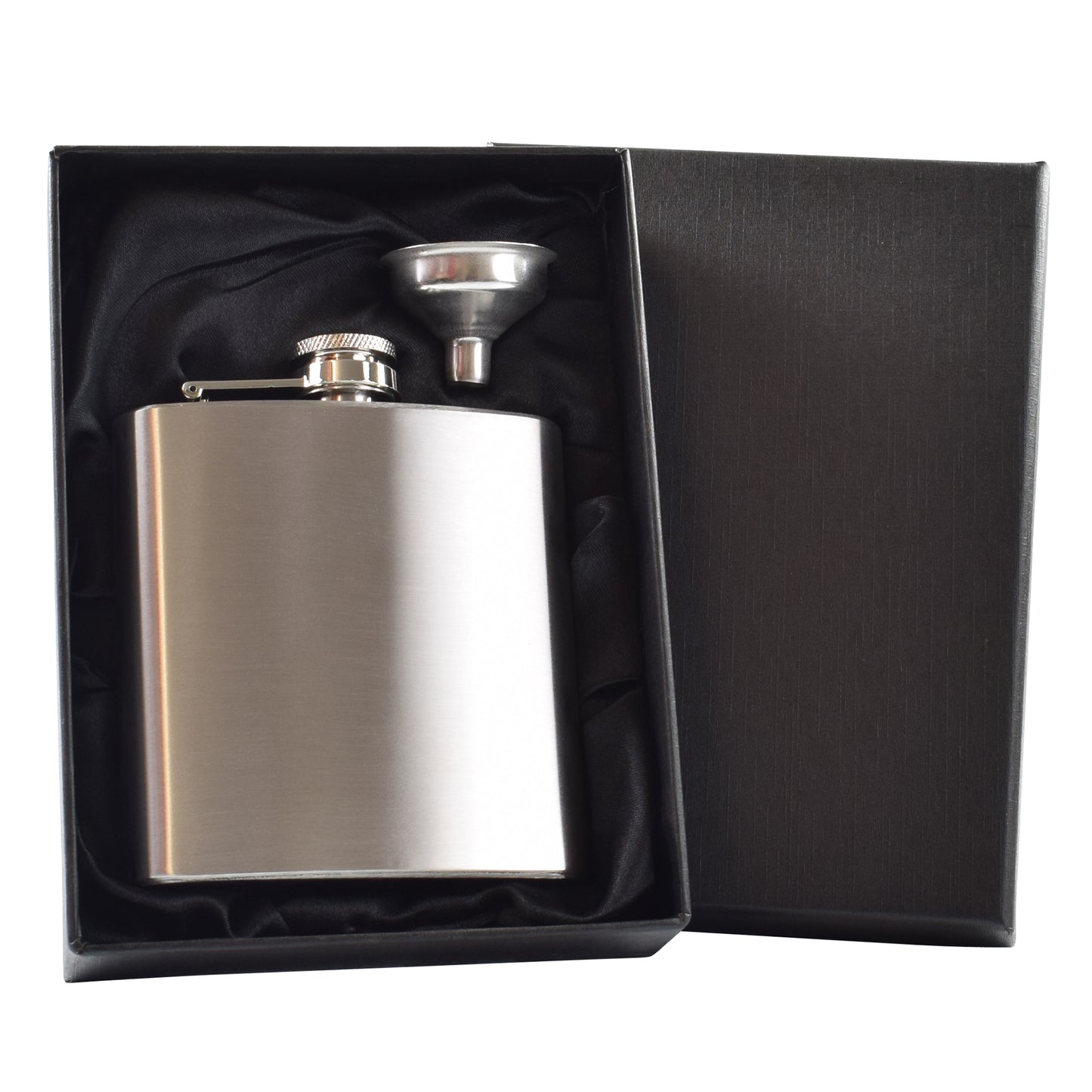 Hip Flask in Black Gift Box with Funnel - 5.42 oz