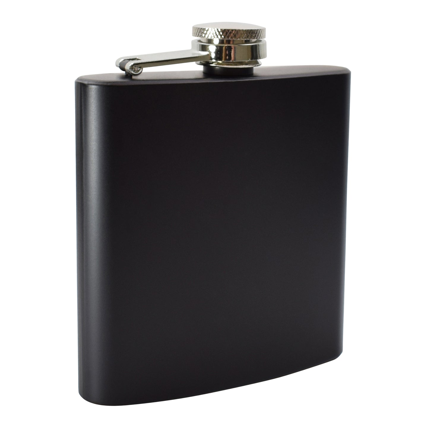 Black Hip Flask in Silver Gift Box with Funnel - 5.42 oz