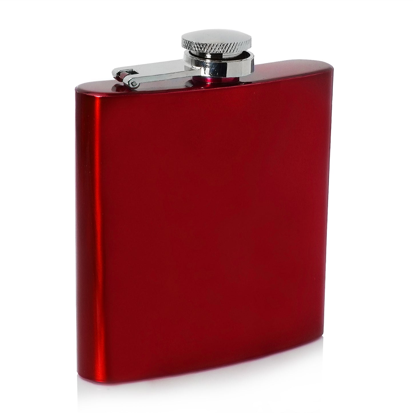 Hip Flask - Stainless Steel - Metallic Red - 5.42 oz