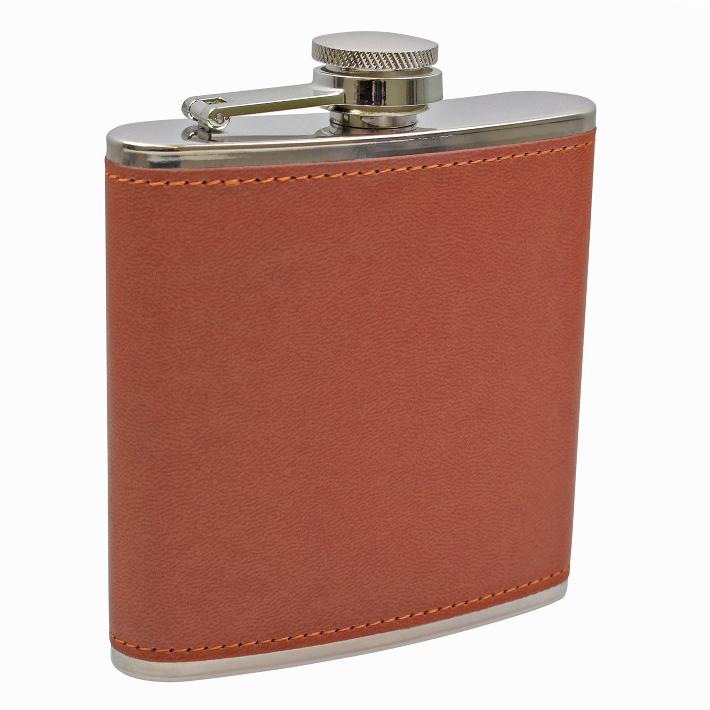 Hip Flask - PU Leather - Tan- 5.42 oz