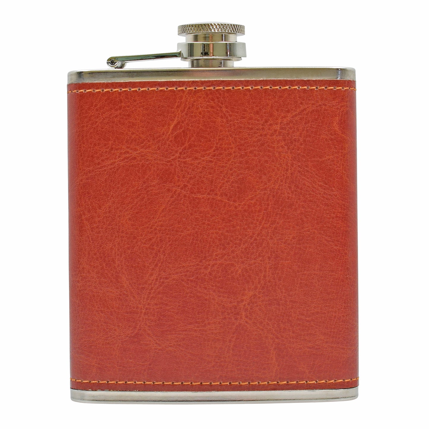 Hip Flask - PU Leather - Russet Red- 6.76 oz