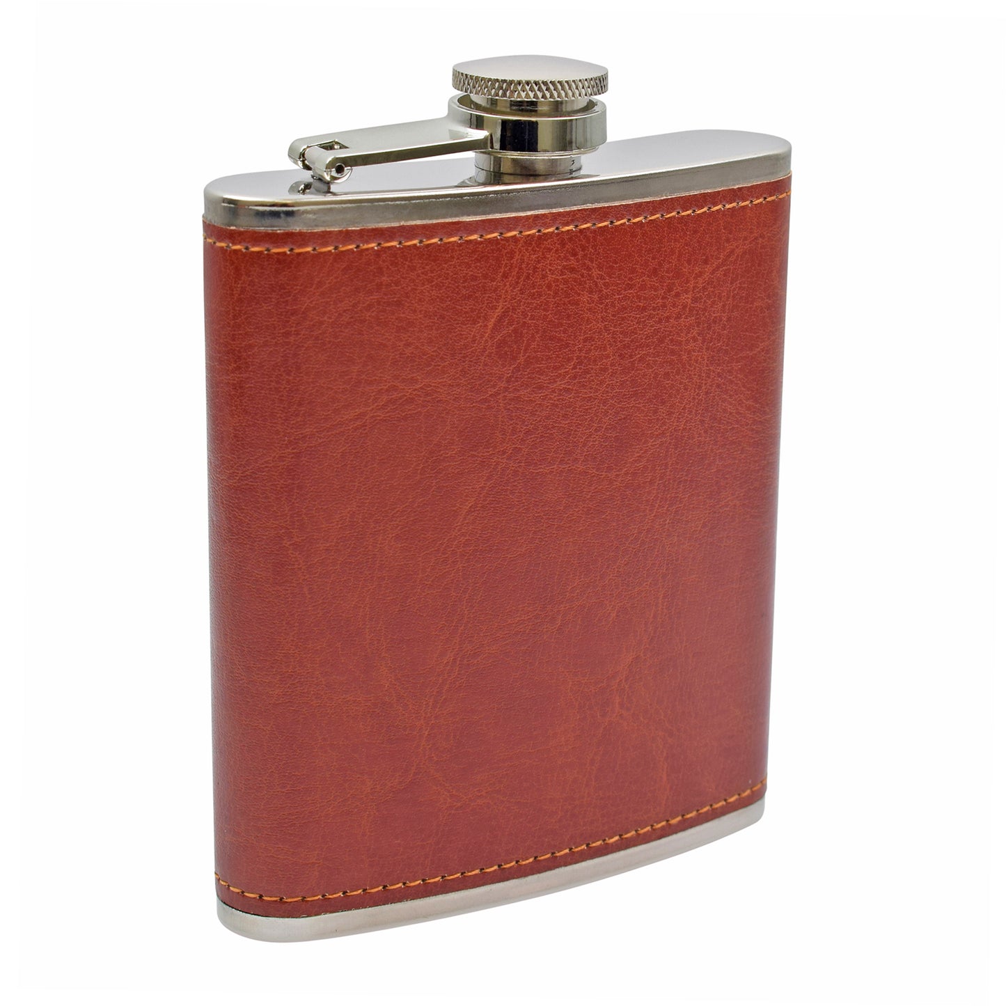 Hip Flask - PU Leather - Russet Red- 6.76 oz