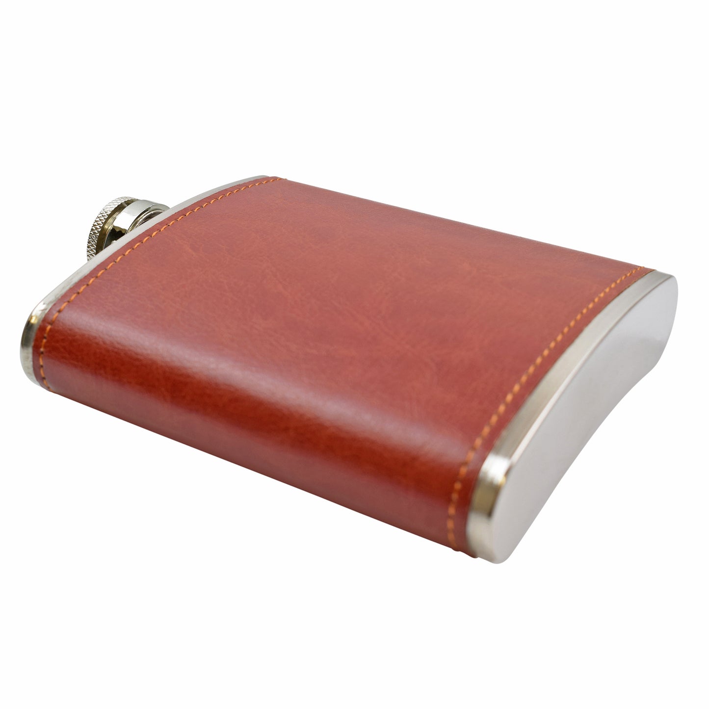 Hip Flask - PU Leather - Russet Red- 6.76 oz