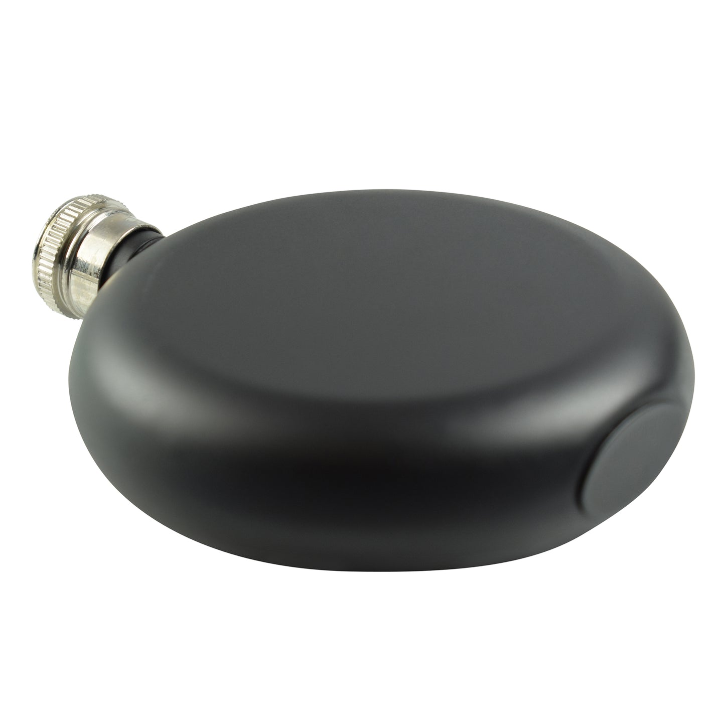 Round Hip Flask - Stainless Steel - Black - 4.80 oz