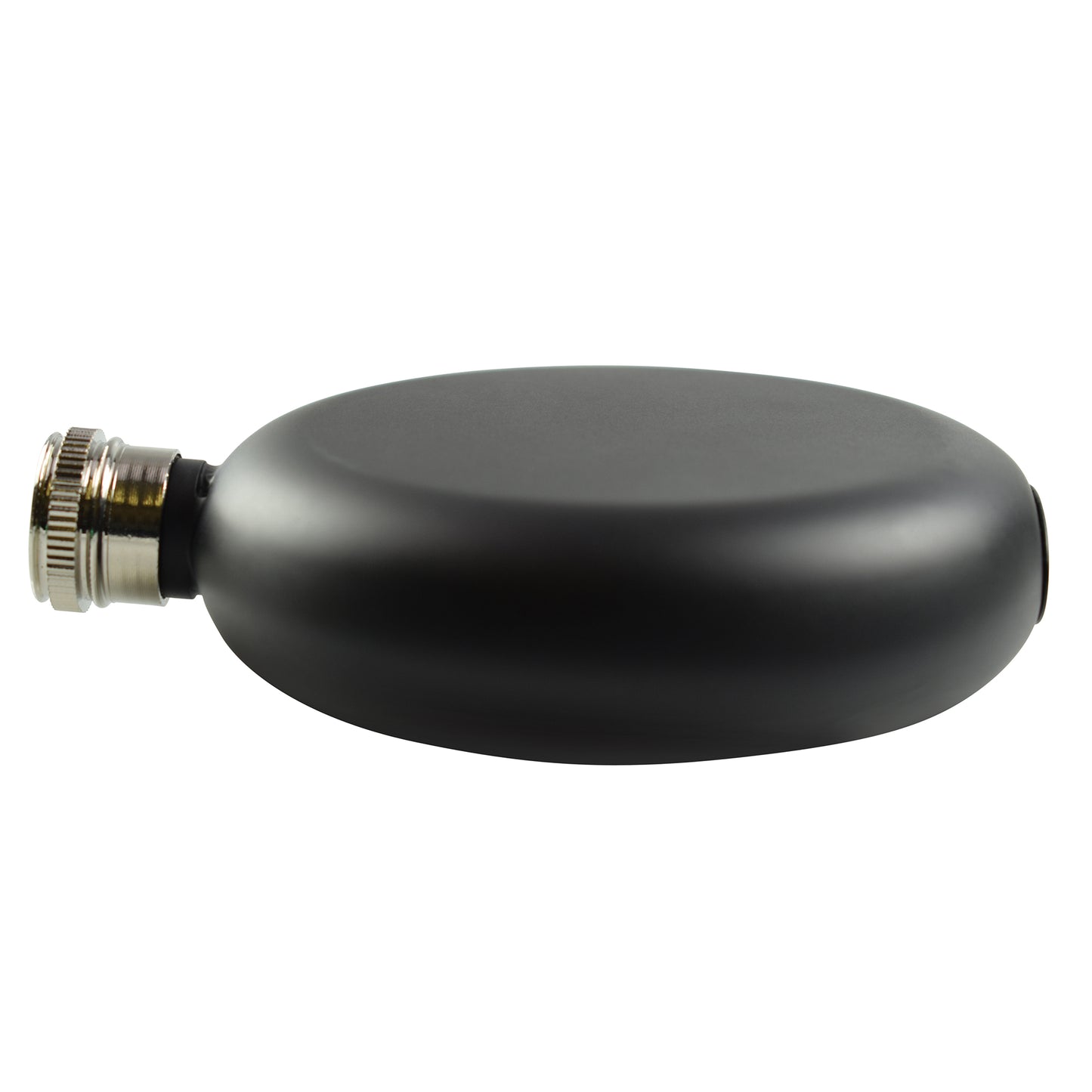 Round Hip Flask - Stainless Steel - Black - 4.80 oz