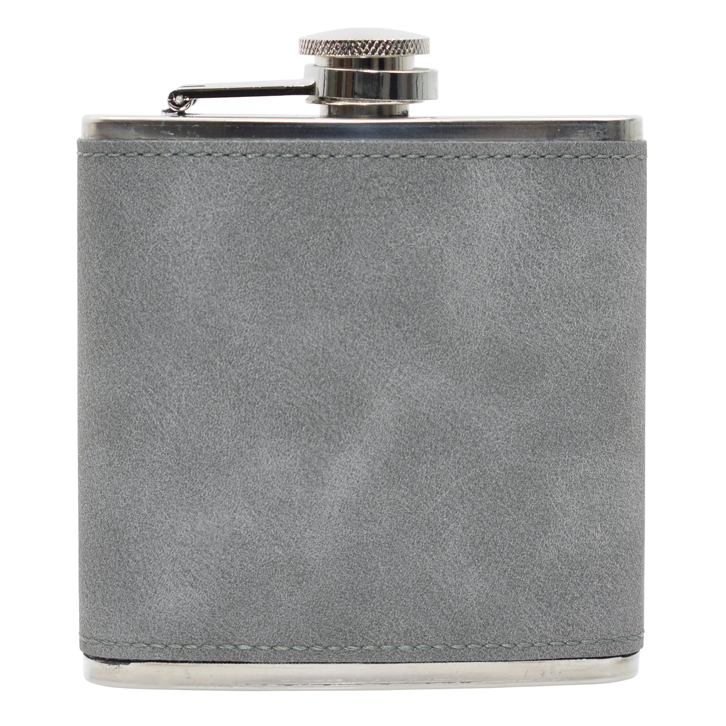 Two-Tone Hip Flask - PU Leather - Grey/Black - 5.42 oz