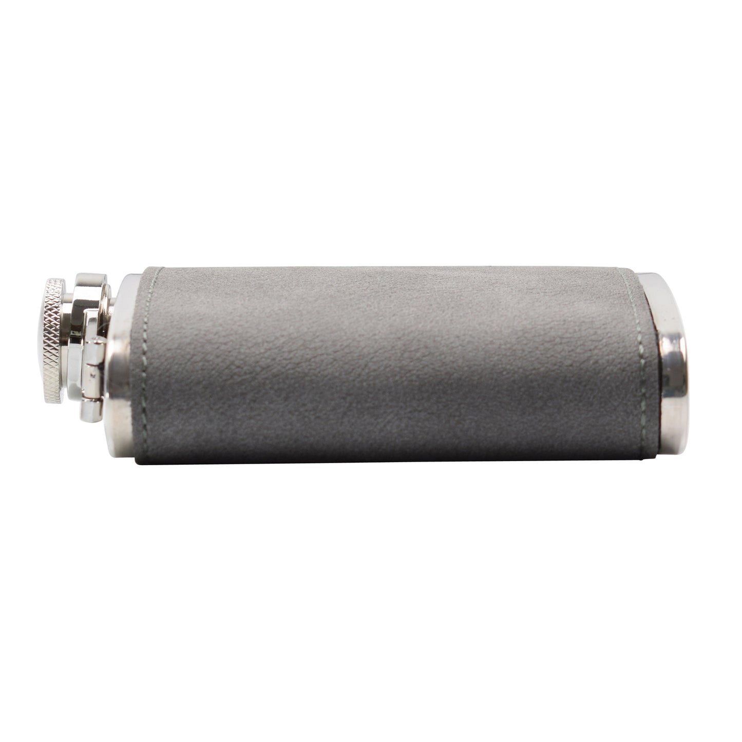 Two-Tone Hip Flask - PU Leather - Grey/Black - 5.42 oz