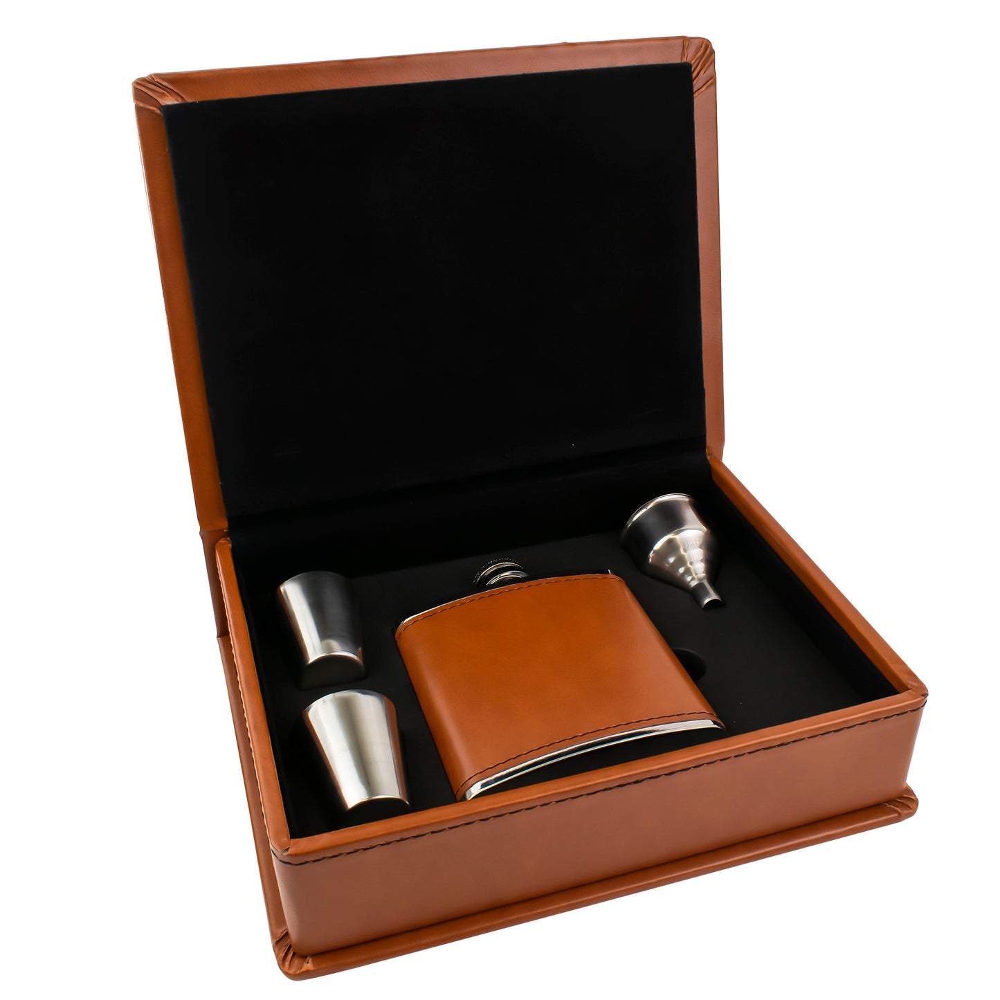 Hip Flask Gift Set - PU Leather - 5.42 oz