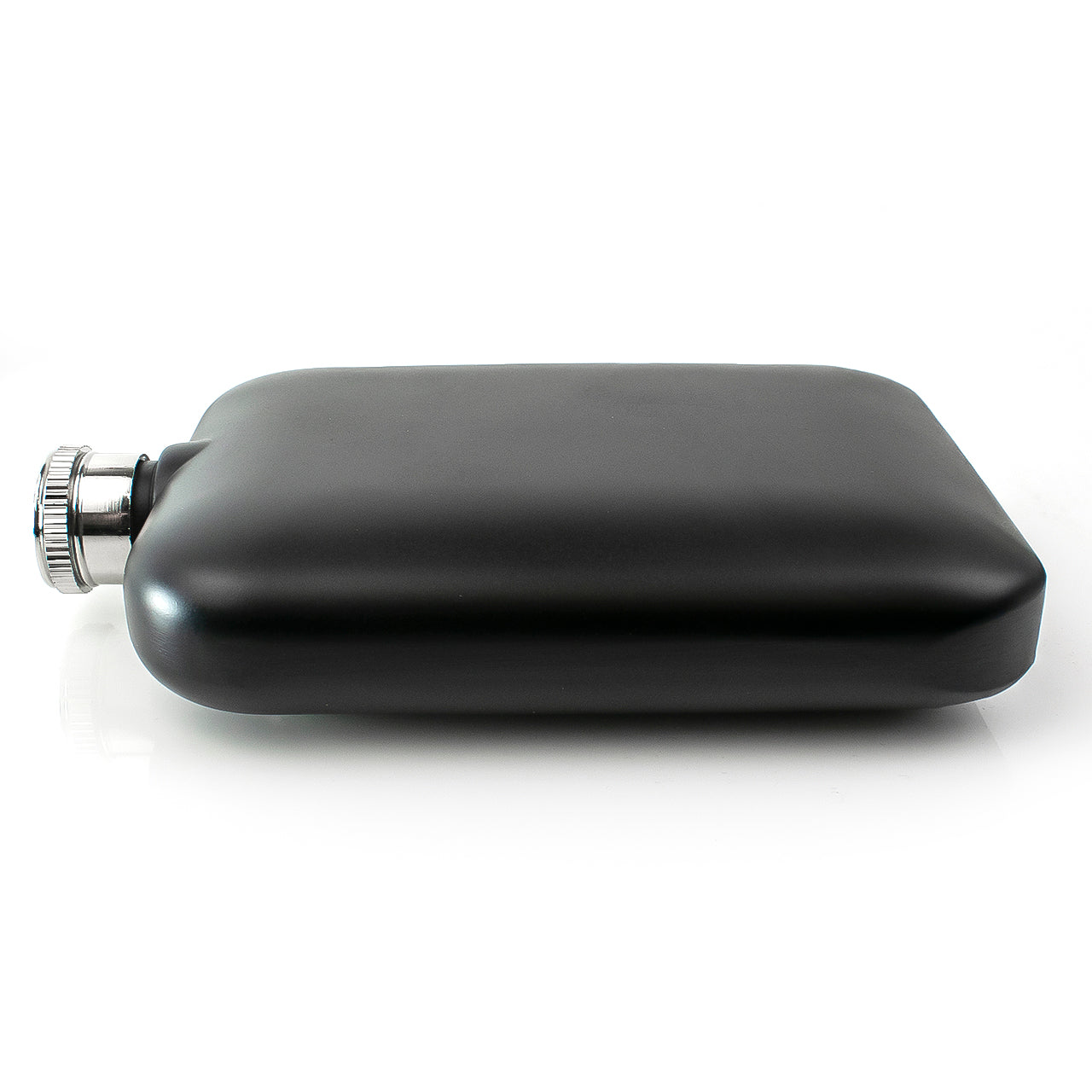 Hip Flask - Cushion - Stainless Steel - Matt Black- 5.42 oz