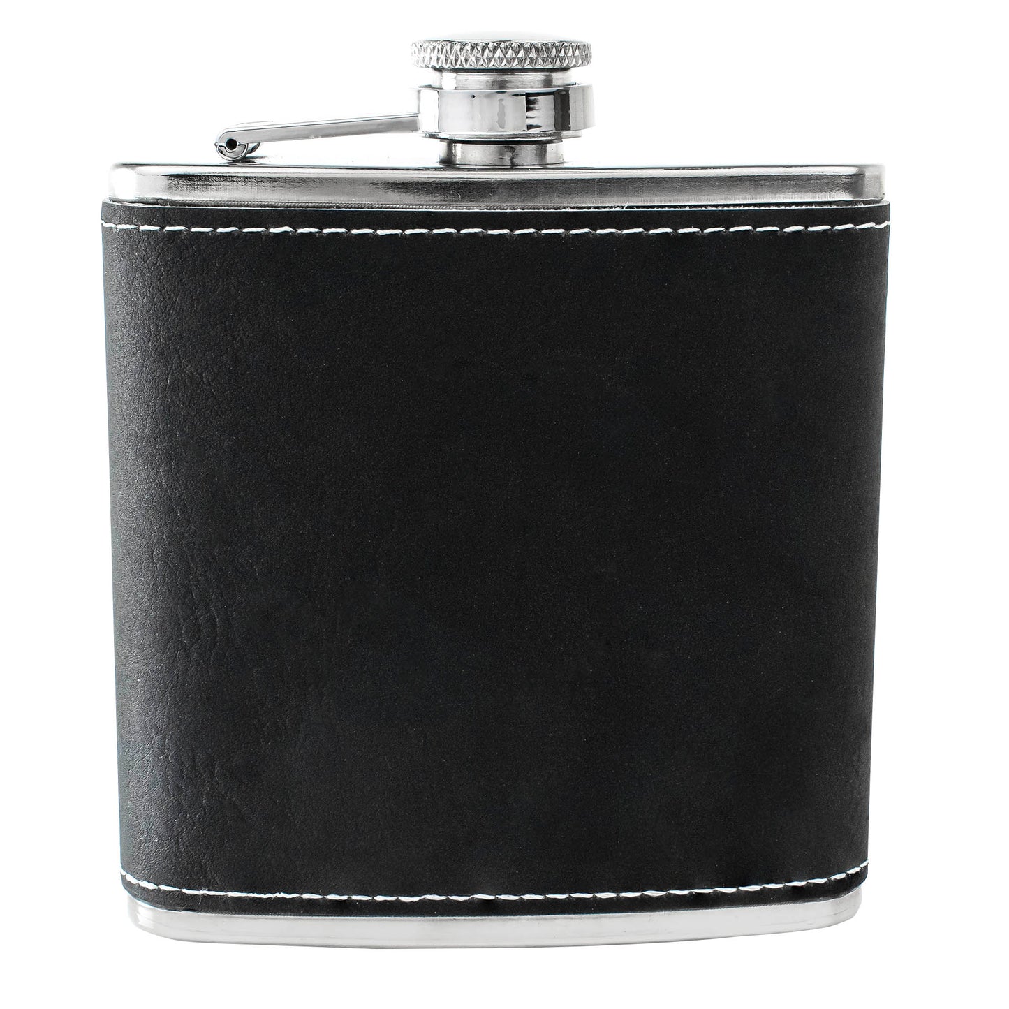 Two-Tone Hip Flask - PU Leather - Black/White - 5.42 oz