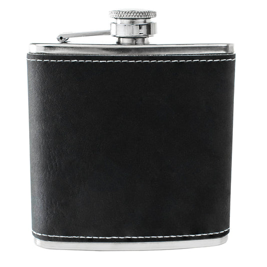 Two-Tone Hip Flask - PU Leather - Black/White - 5.42 oz