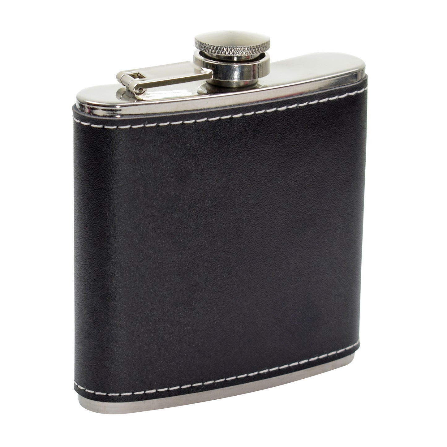 Hip Flask - Real Leather - Black- 5.42 oz
