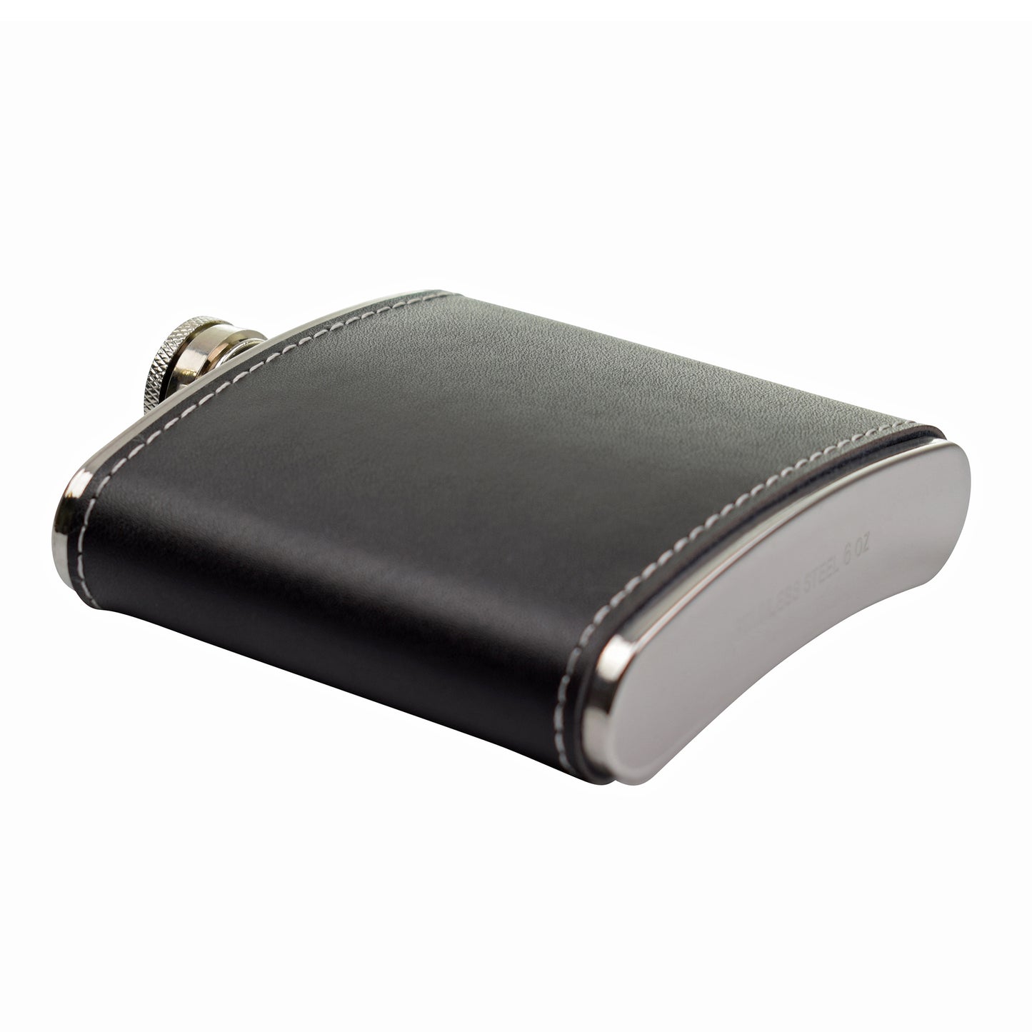 Hip Flask - Real Leather - Black- 5.42 oz