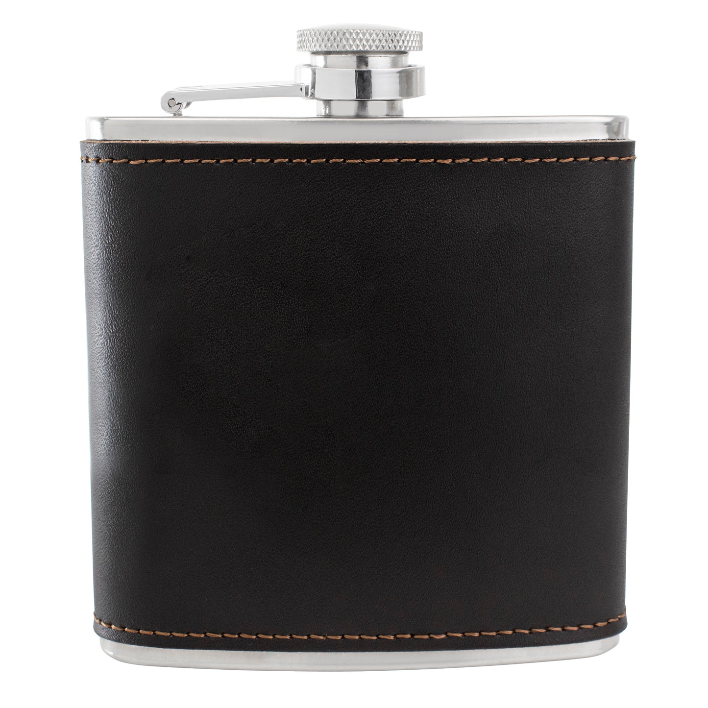 Hip Flask - Real Leather - Dark Brown - 5.42 oz